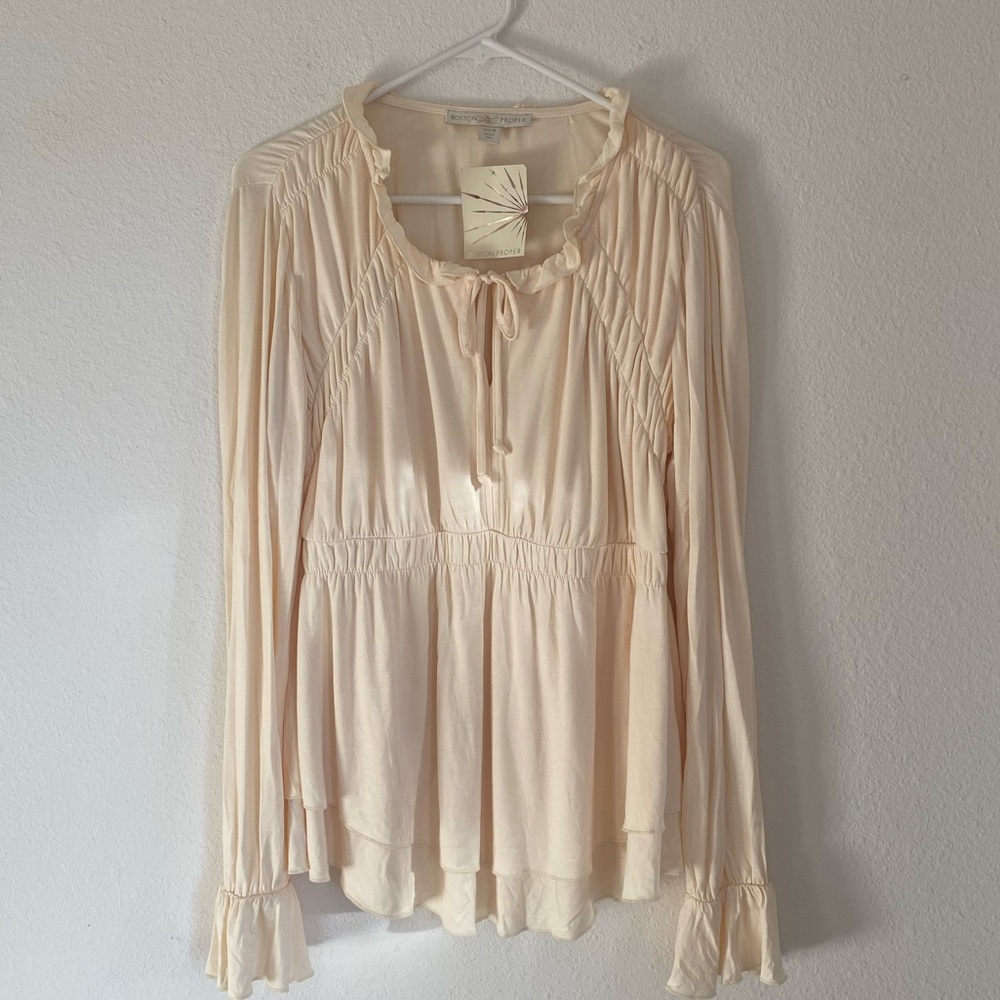 NWT Boston Proper ‘Poet Ruffle’ top - Picture 3 of 9